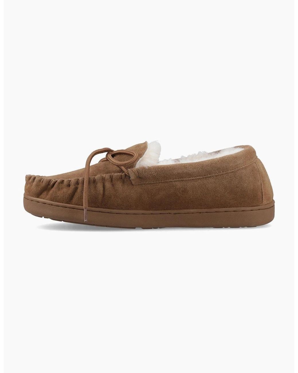 BEARPAW Brown Moc Ii Suede Hickory Slippers for men