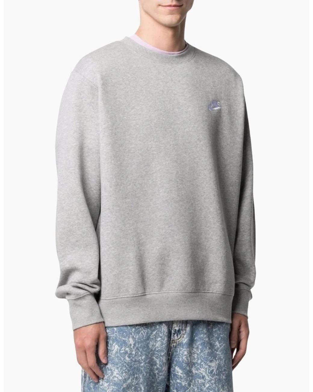 Nike Gray Logo Crewneck Sweater for men