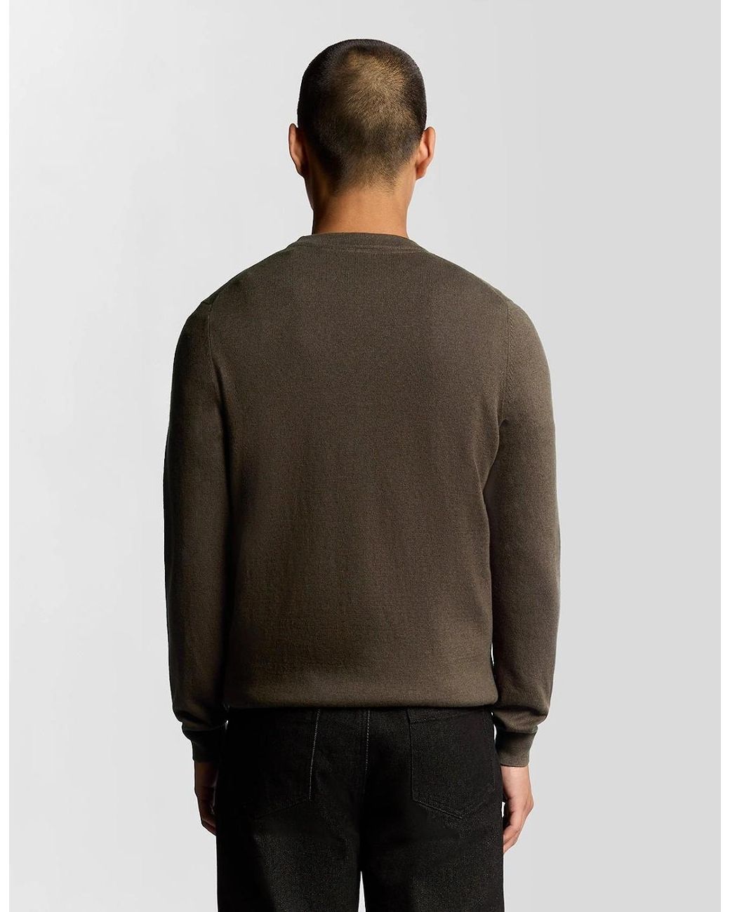 Lyle & Scott Brown Lyle & Scott Cotton Merino Crew Neck Jumper for men