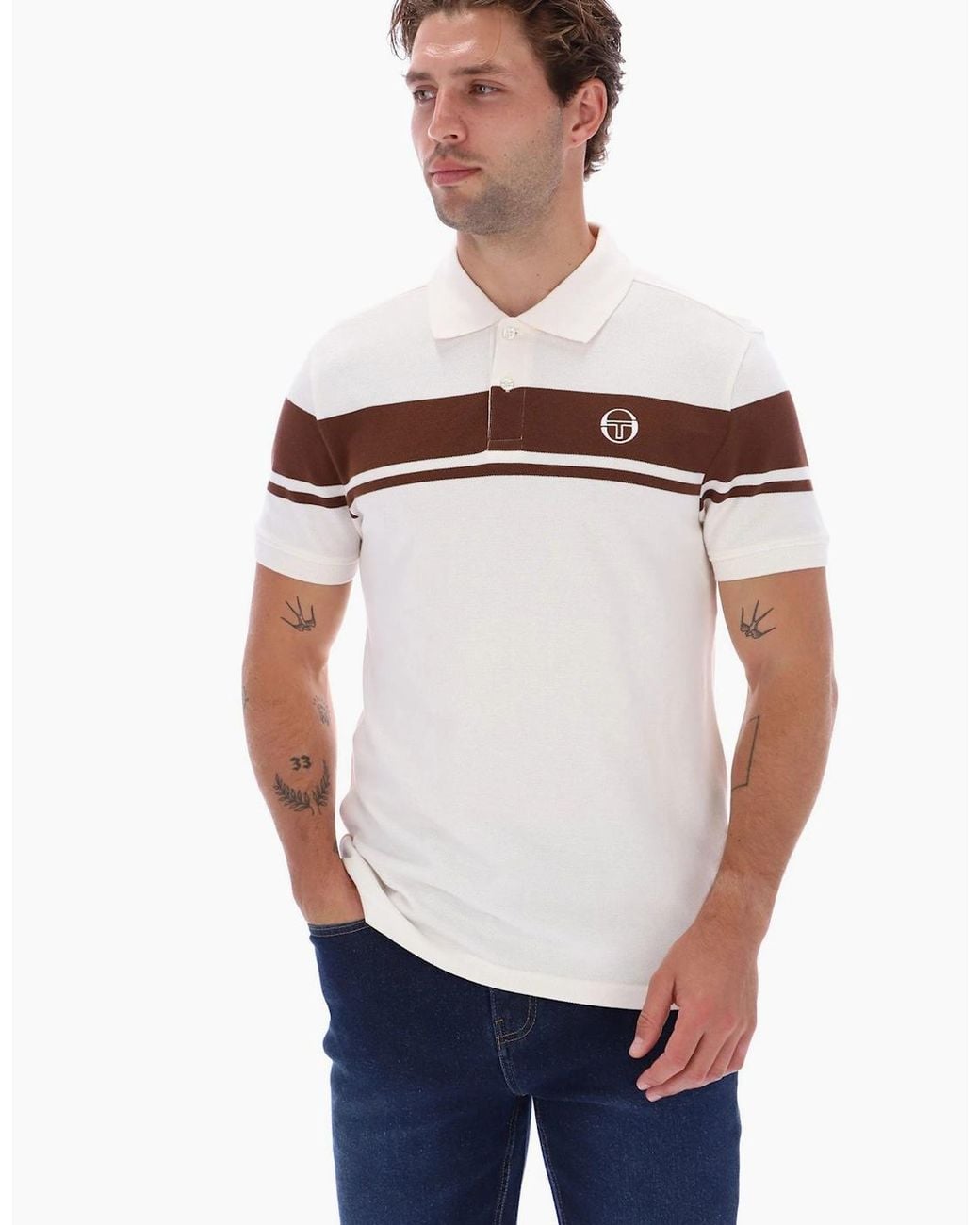 Sergio Tacchini White Young Line Polo Gardenia/Potting Soil for men