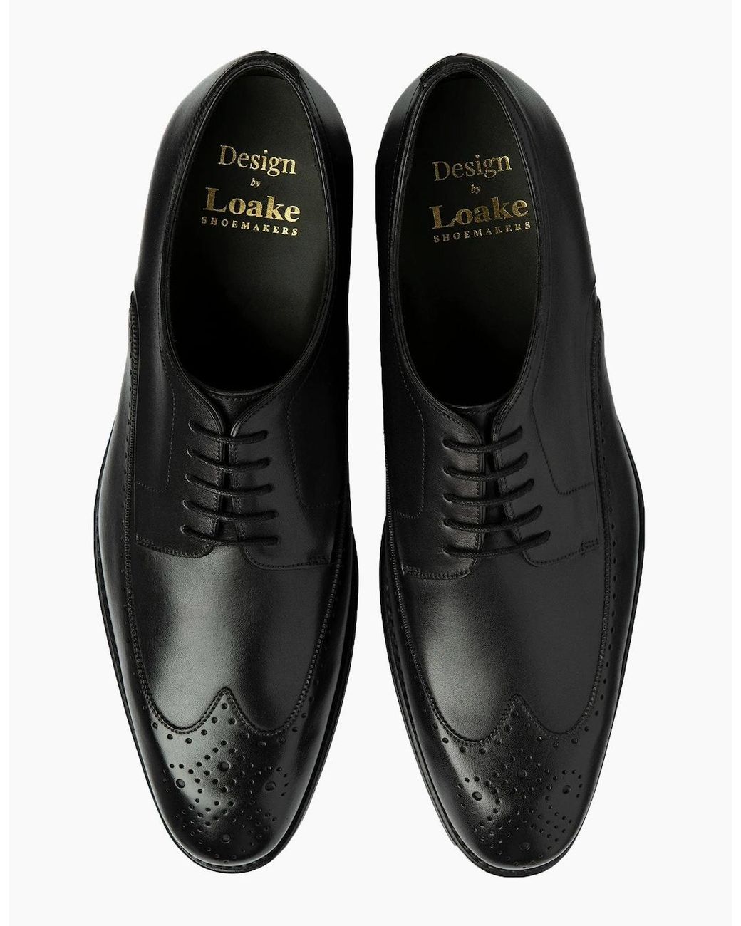 Loake Black Bale Derby Punched Brogue for men