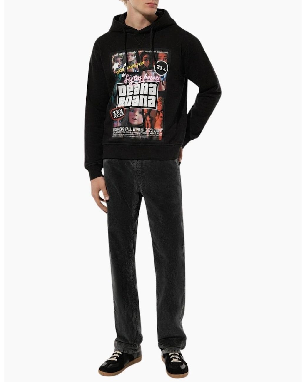 DSquared² Black Sisters Power Deana And Dana Hoodie for men