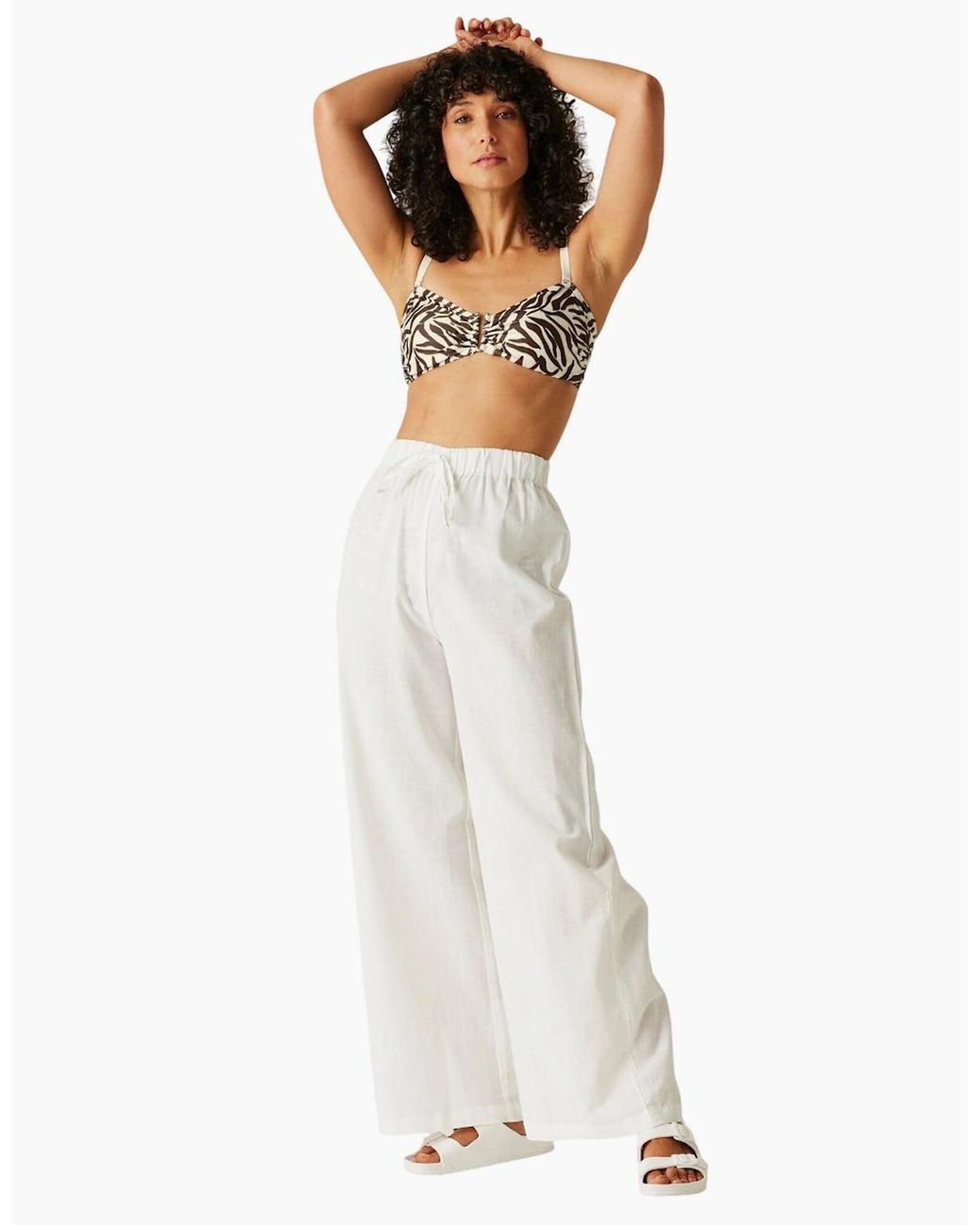 Regatta Black Ladies Aceana Iii Zebra Print Bikini Top