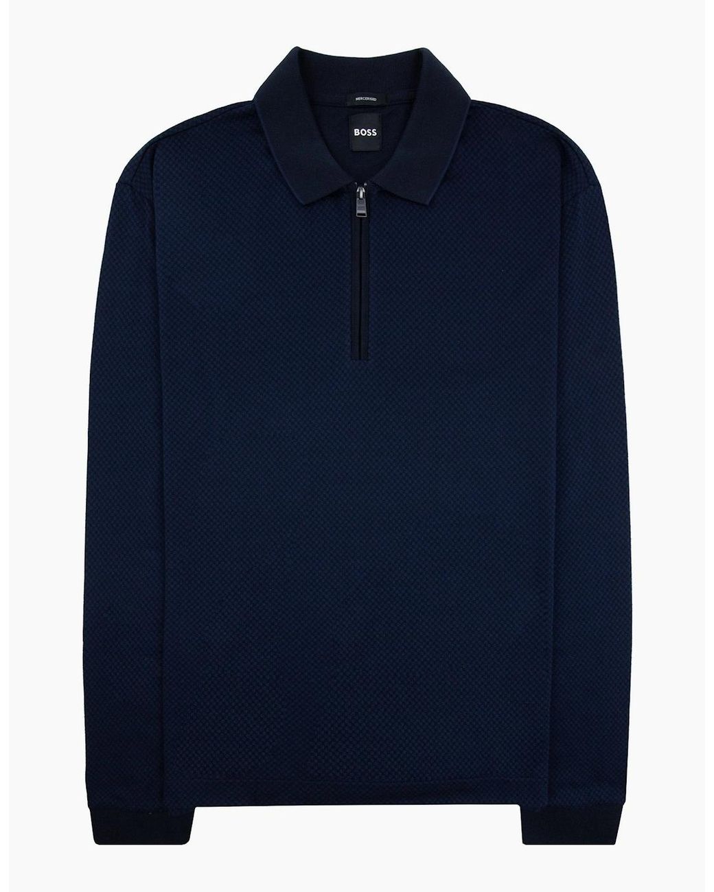 Boss Blue H-Peduzzi Long Sleeve Zip Polo 404 for men