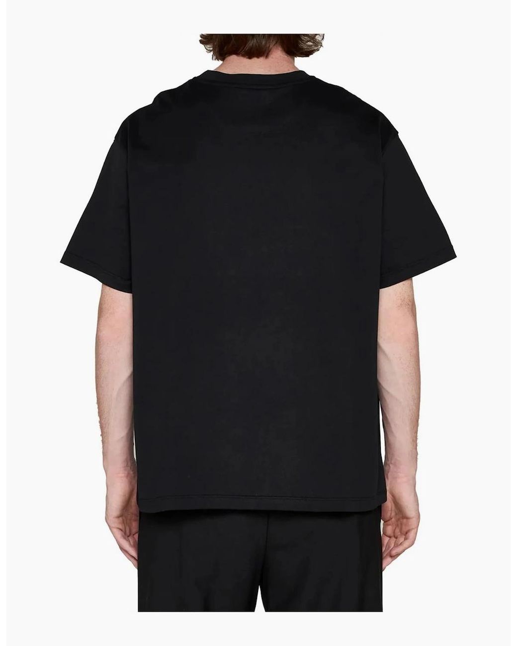 Fendi Black Embroidered Ff Logo T-Shirt for men