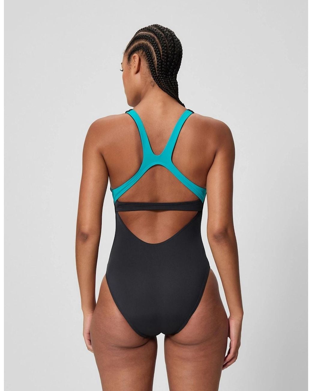 Speedo Black Ladies Flex Waistband One Piece Swimsuit