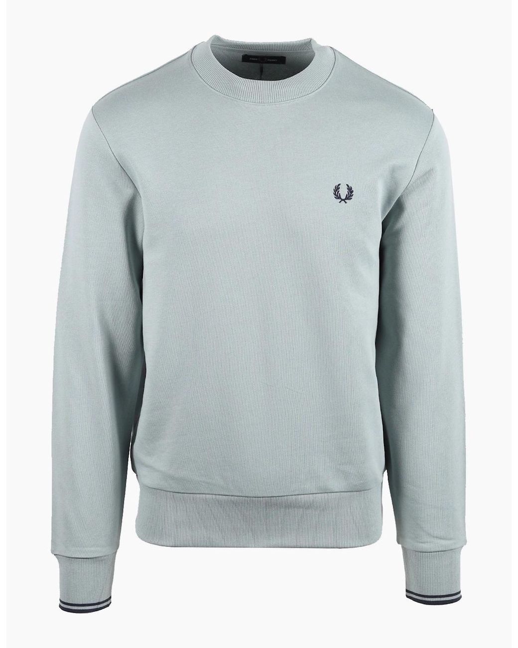 Fred Perry Blue Crew Neck Sweatshirt/Dark Airforce for men