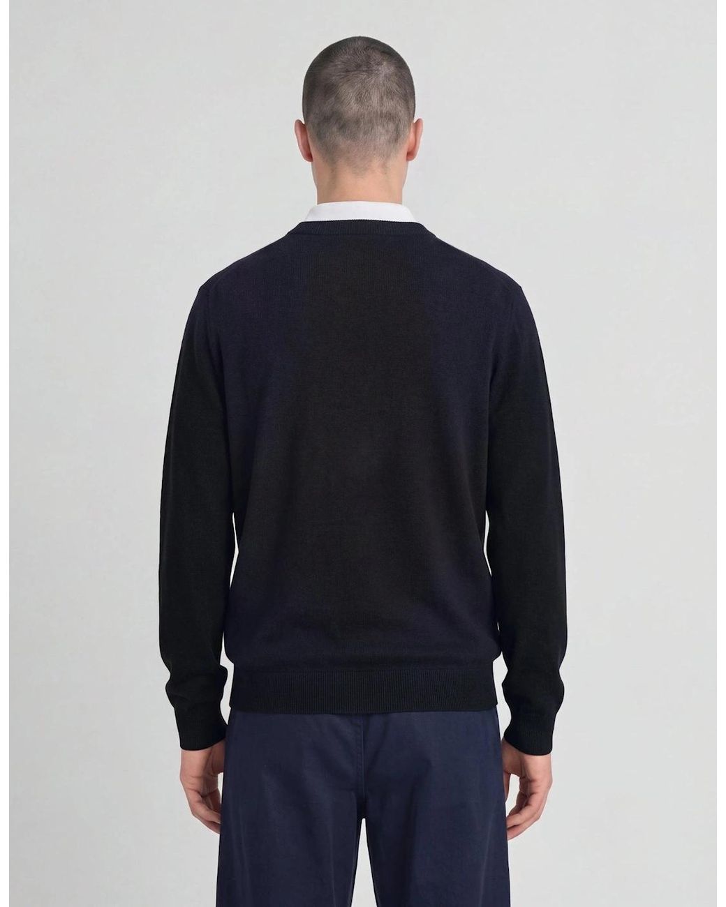 Lyle & Scott Blue Archive Argyle Crew Neck Jumper for men