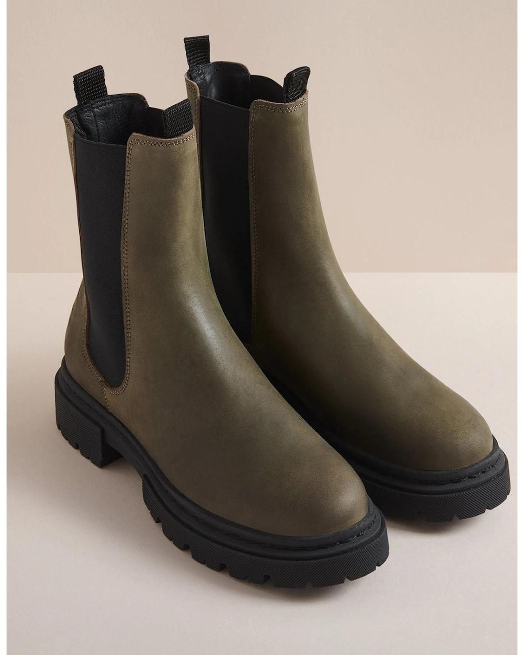 Hudson Black Blake Khaki Nubuck Chelsea Boot