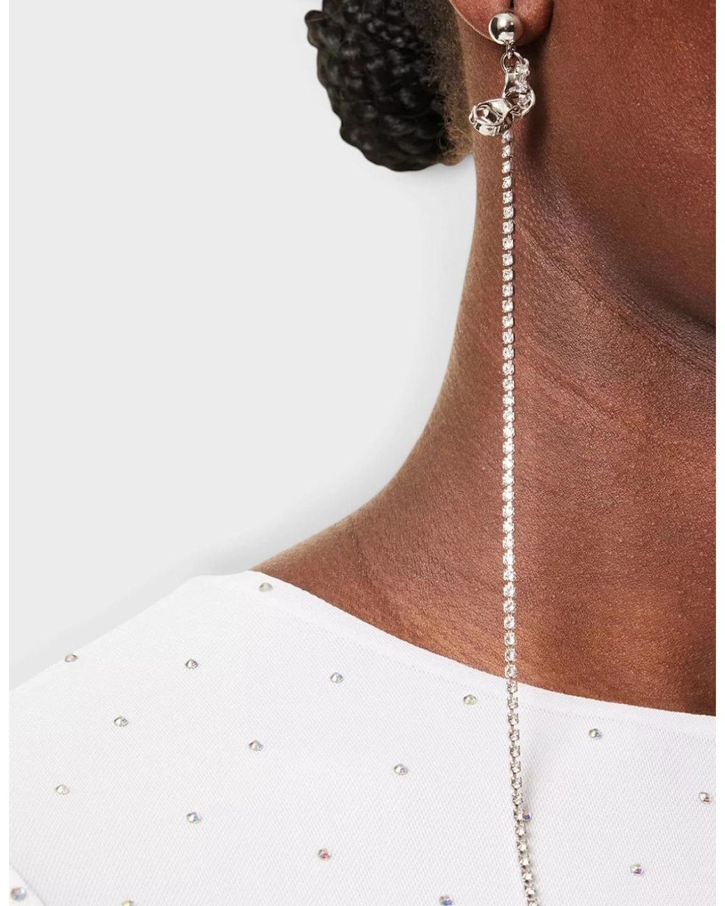 Justine Clenquet White Mia Palladium-Plated Brass Earrings