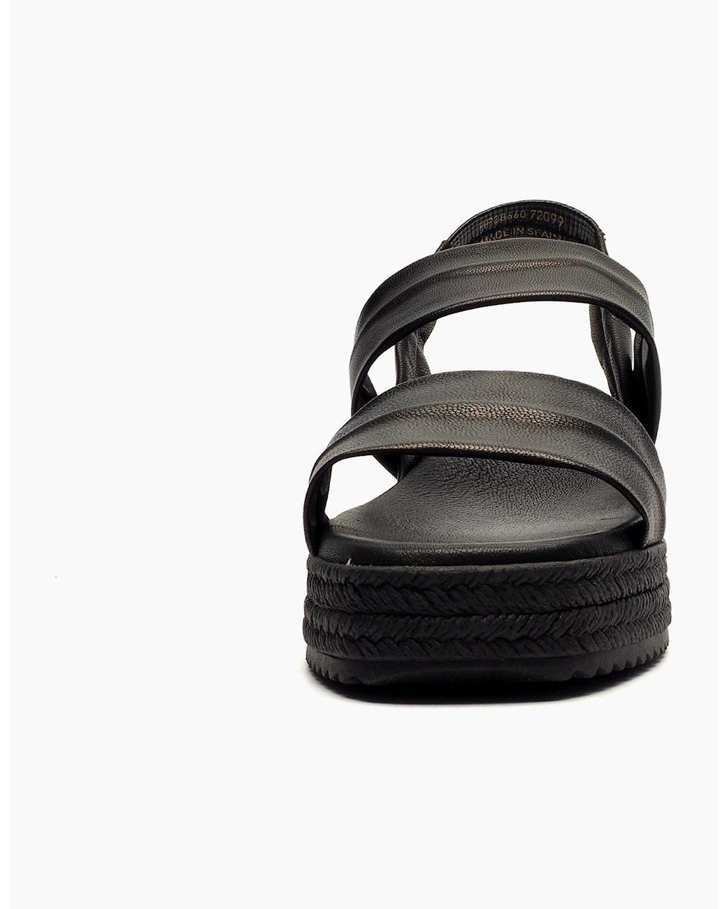 Hush Puppies Black Rachel Leather Wedge Sandals