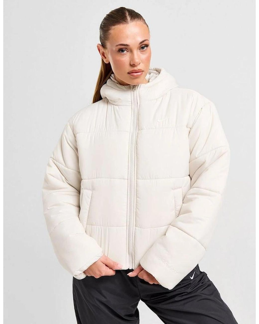 Nike Natural Classic Hooded Puffer Jacket Cream
