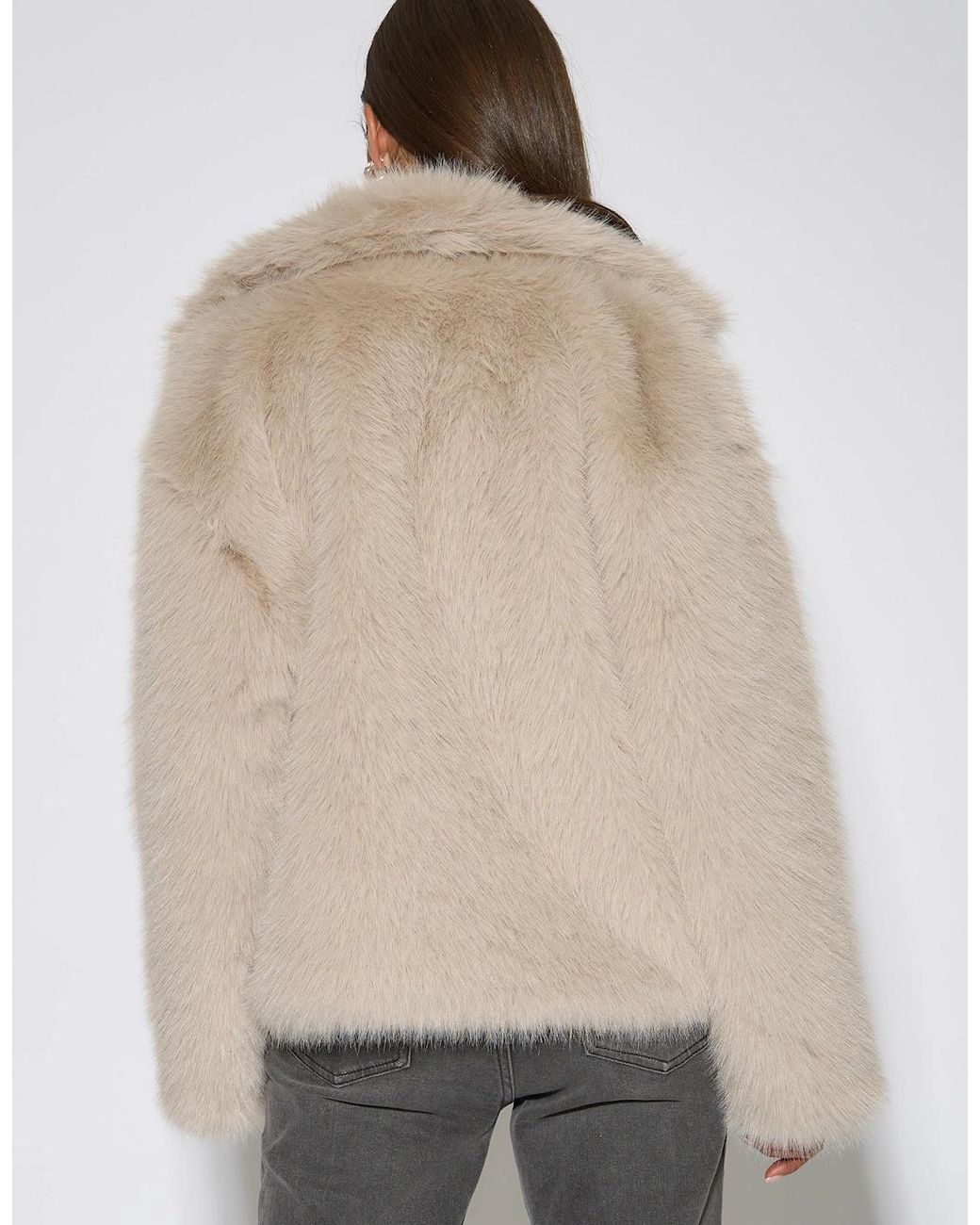 Gini London Natural Blonde Faux Fur Jacket