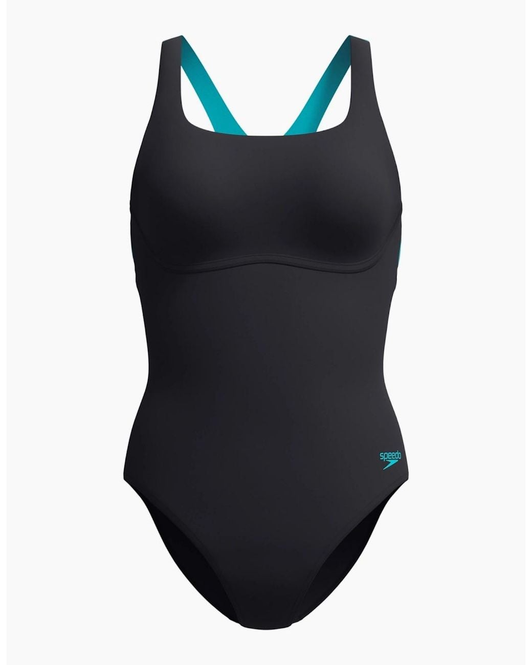 Speedo Black Ladies Flex Waistband One Piece Swimsuit