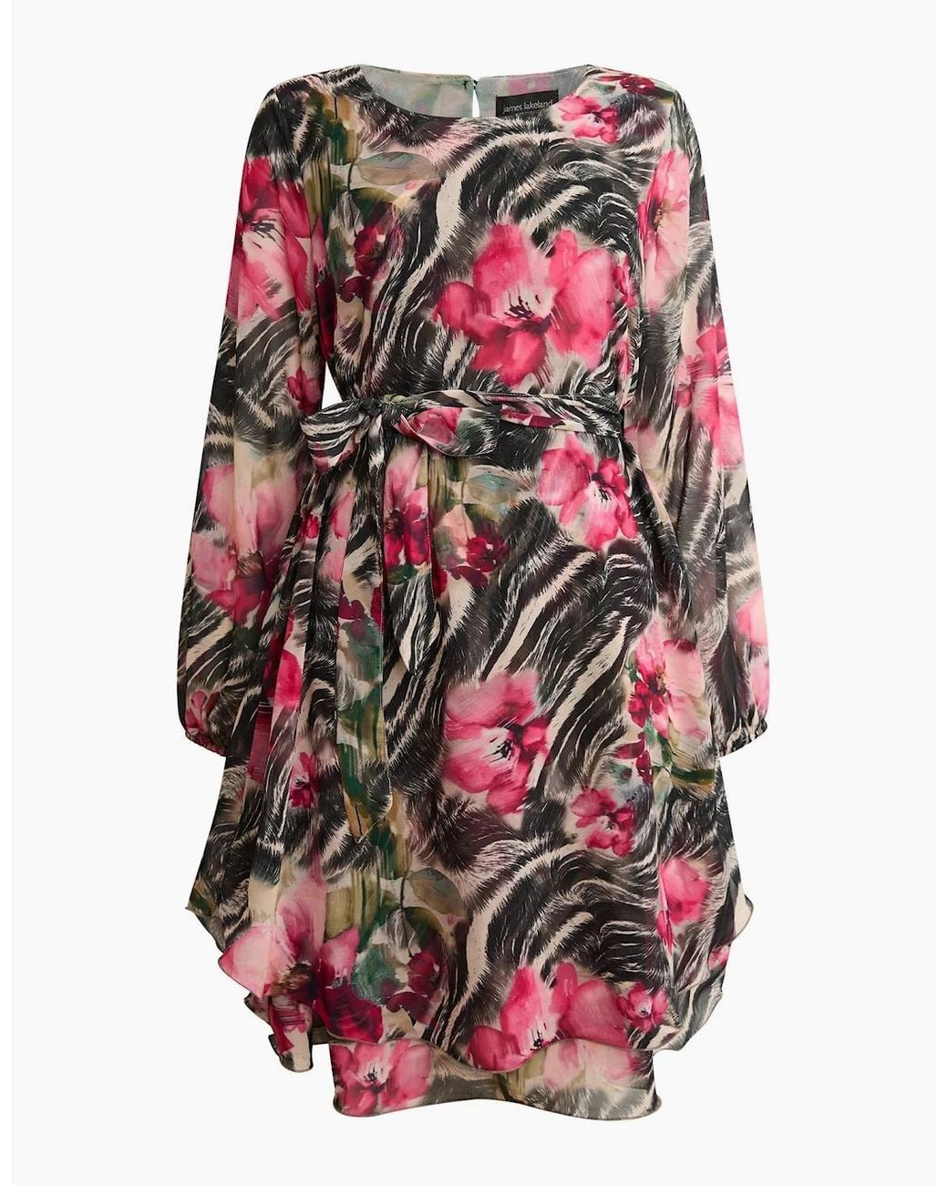 James Lakeland Multicolor Floral Print Belted Dress