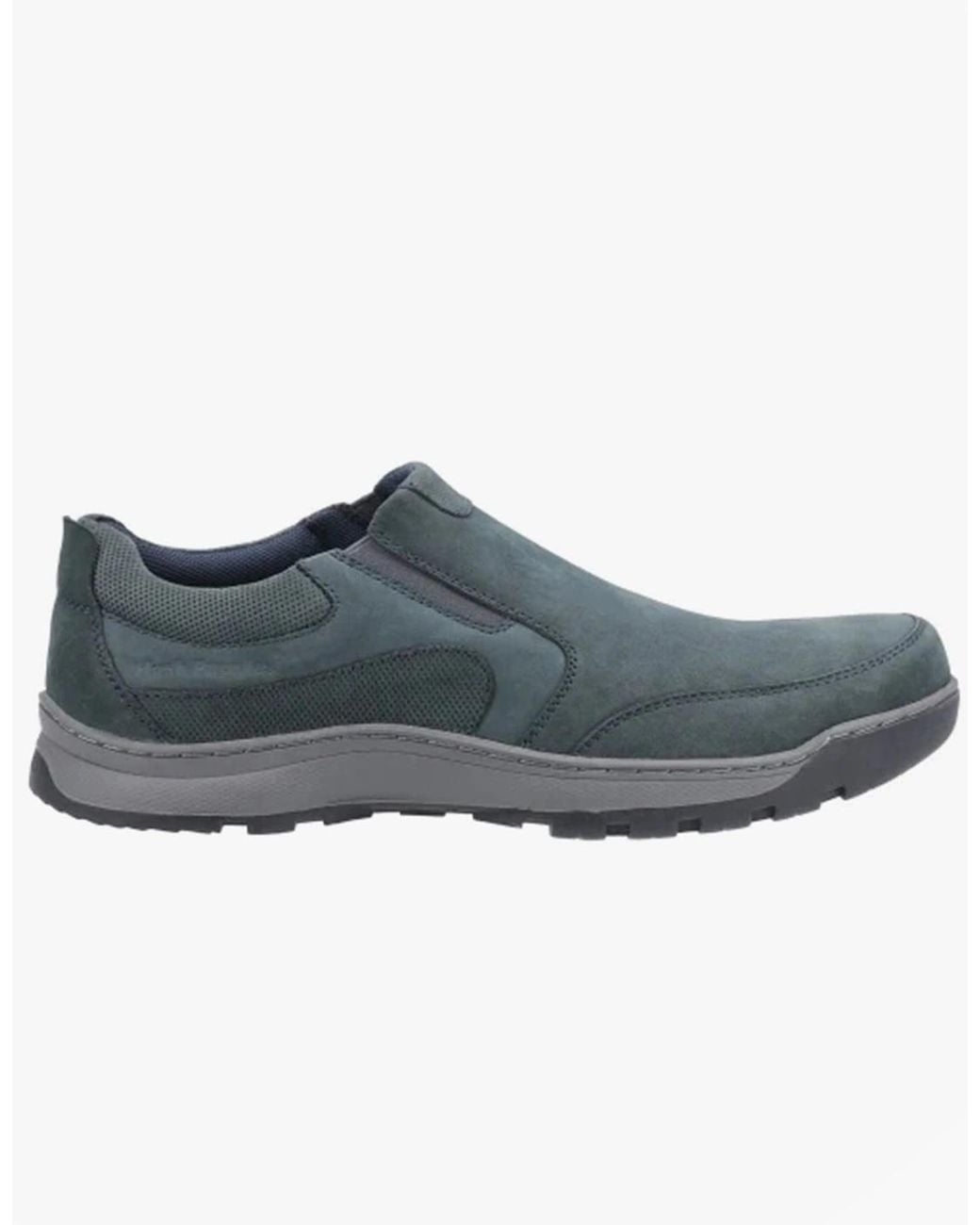 Hush Puppies Gray Jasper Leather Slip On Shoes for men