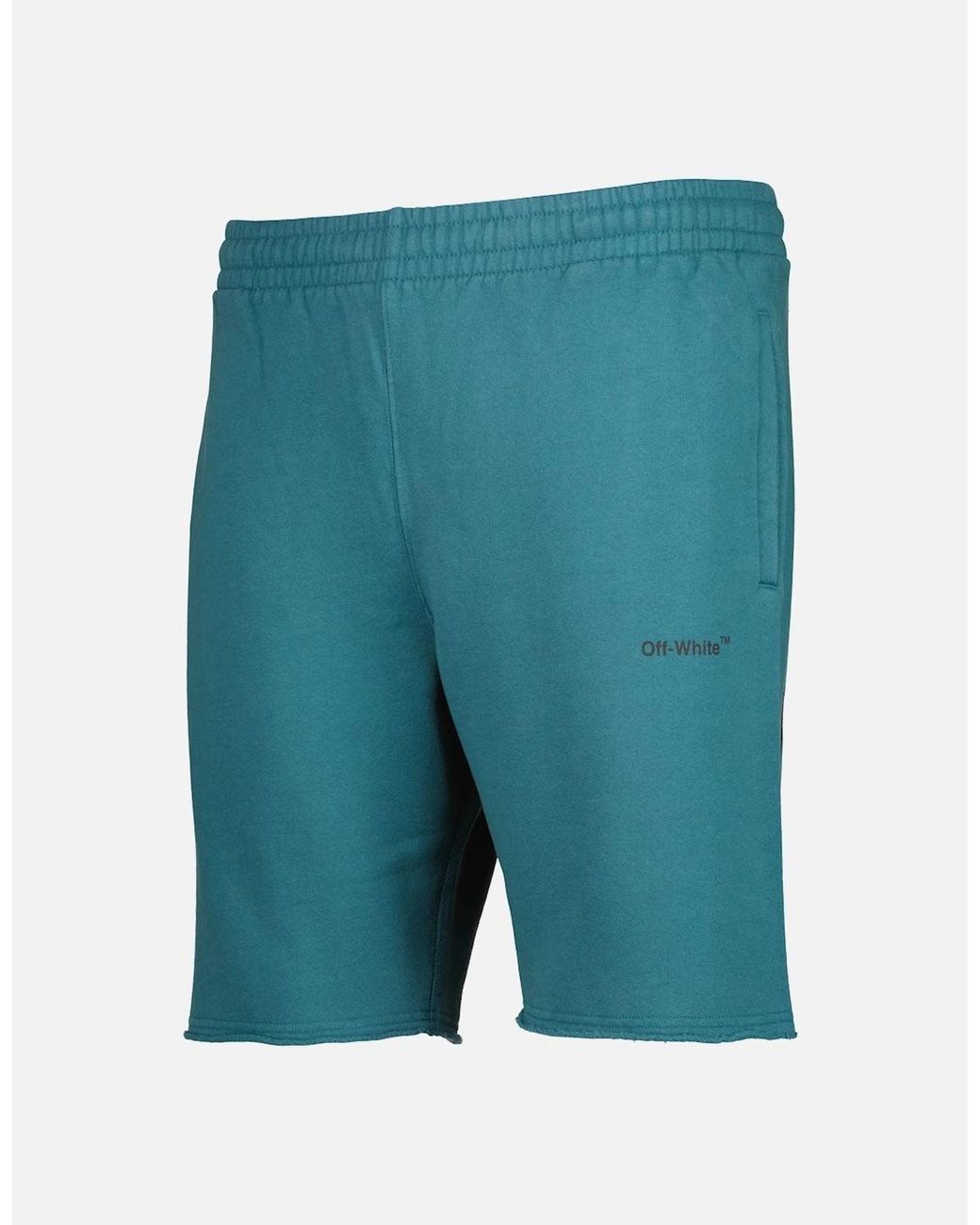 Off-White c/o Virgil Abloh Blue Diag Helvetica Sweat Bermudas for men