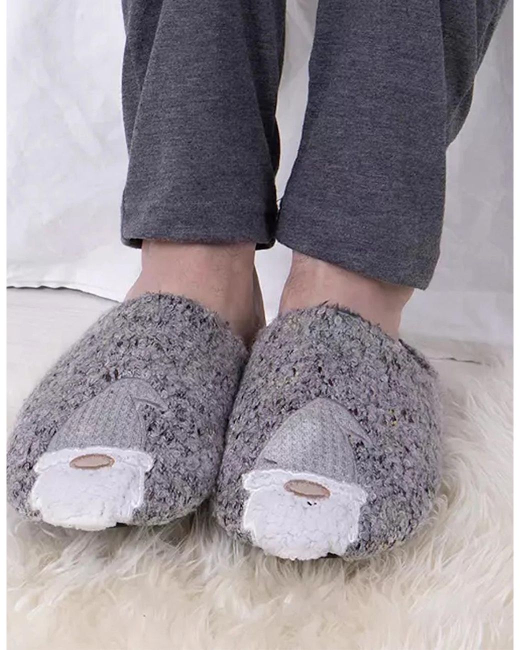 Totes Brown Toasties Novelty Gnome Mule Slippers for men