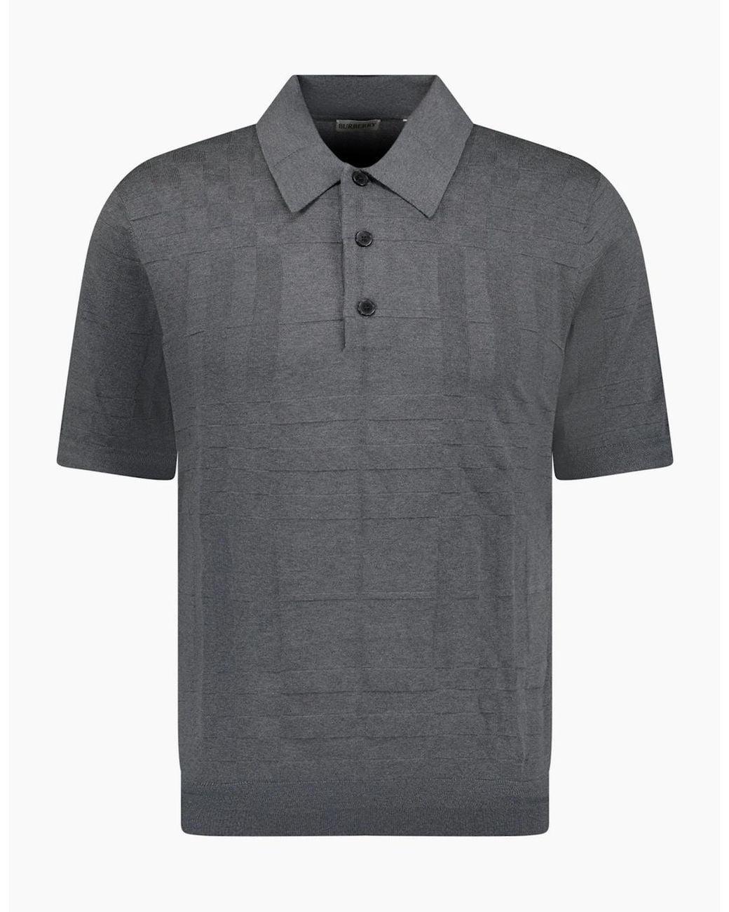Burberry Gray 'Kieran' Knit Polo-Shirt for men