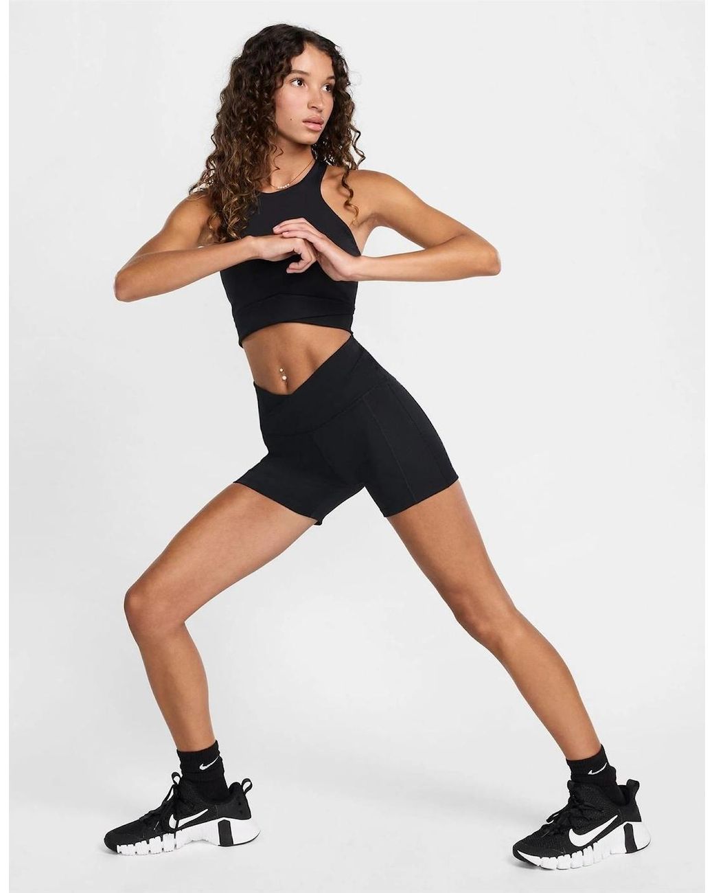 Nike Blue Twist High Neck Sports Bra