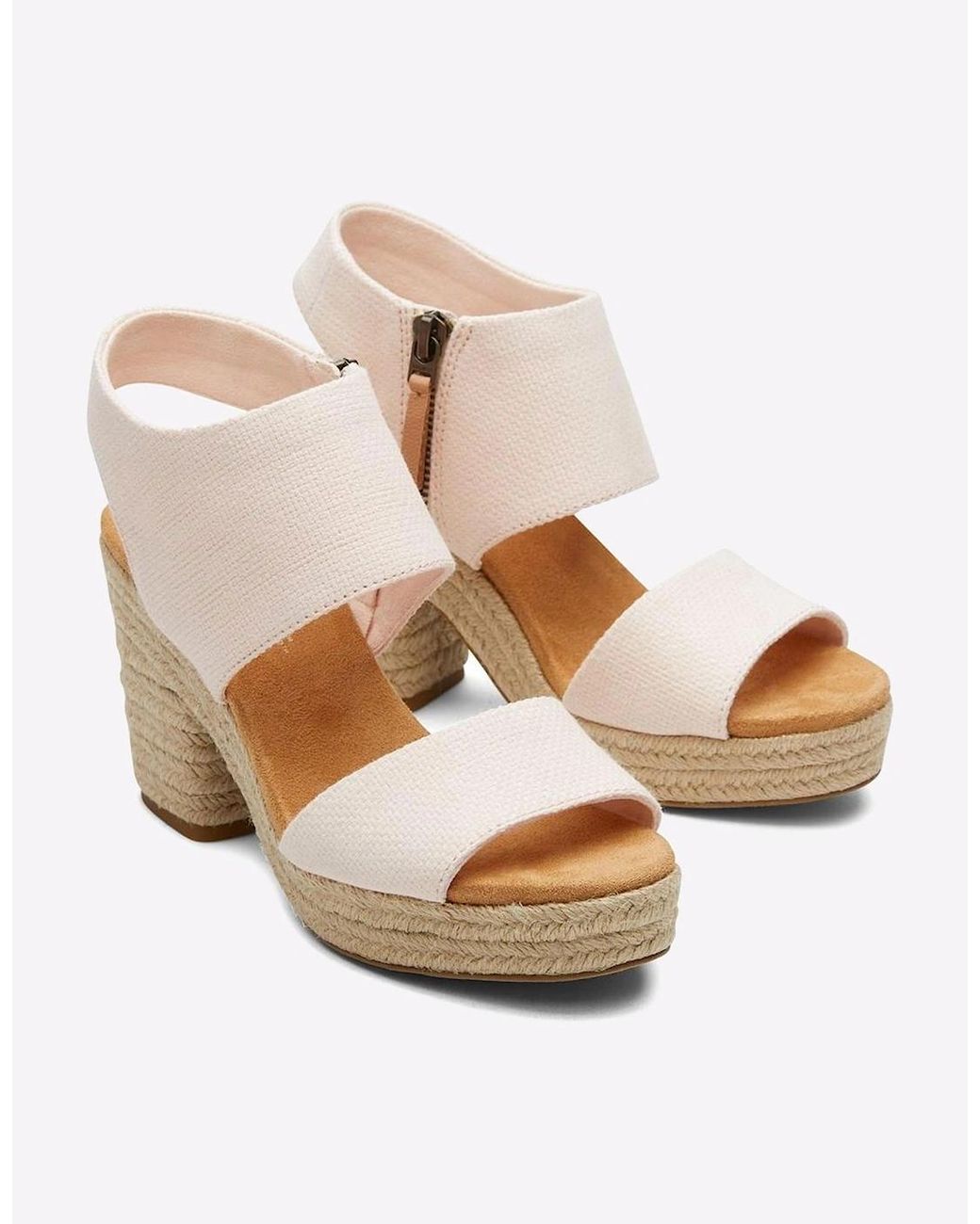 TOMS White Majorca Leather Sandals Dusty Peach