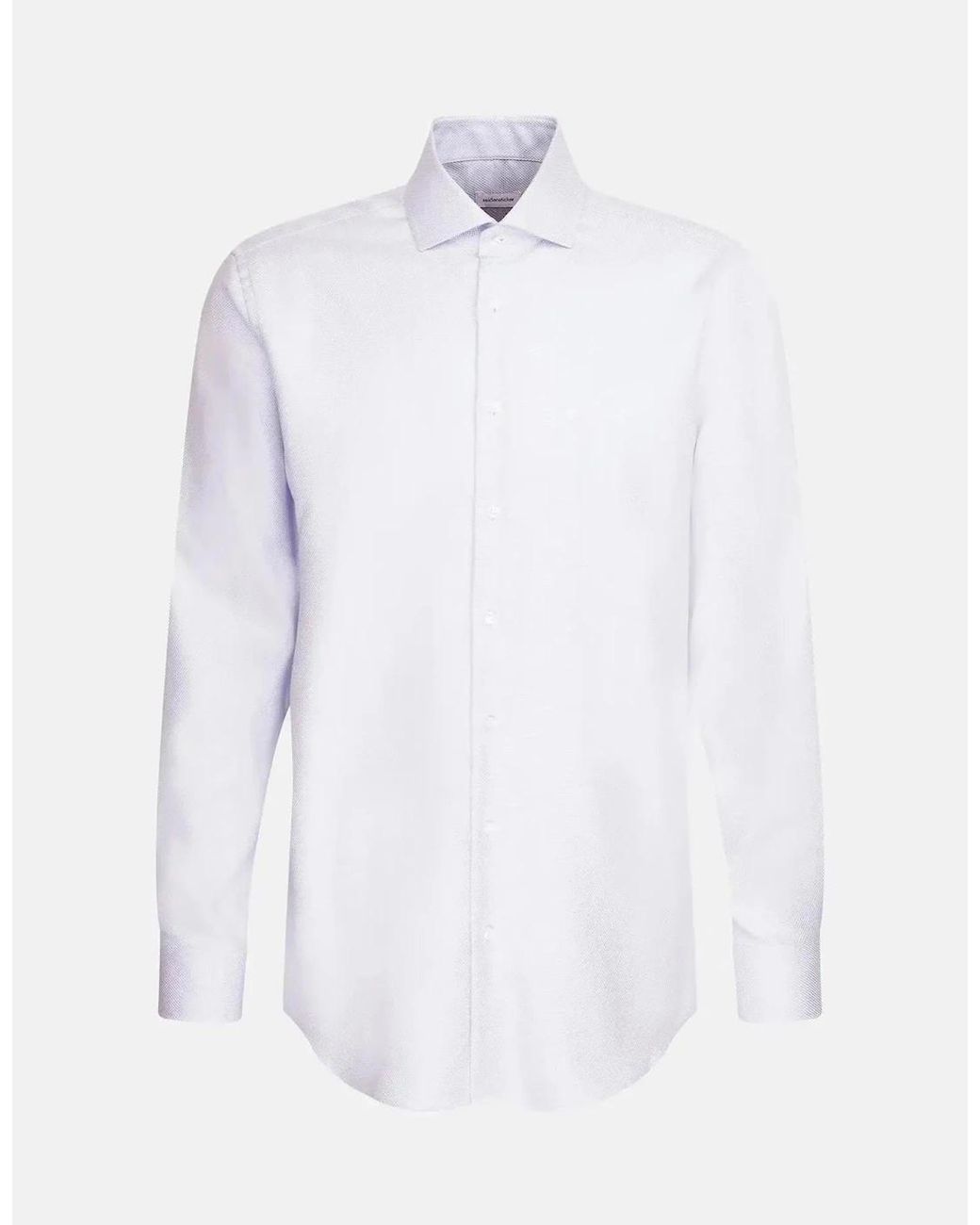 Seidensticker White Regular Fit No Iron Spread Kent Structured Business Shirt Light for men