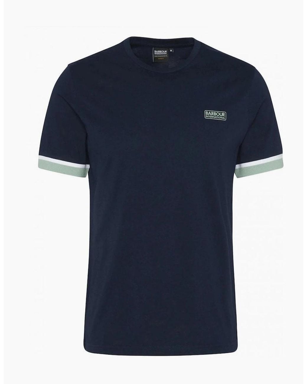 Barbour Blue Deep Cuff Evan Tipped T-Shirt for men