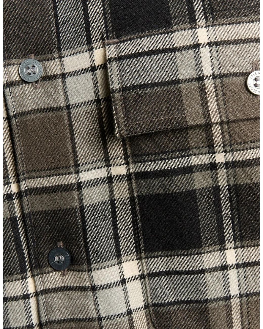 Lyle & Scott Black Brushed Cotton Check Shirt for men