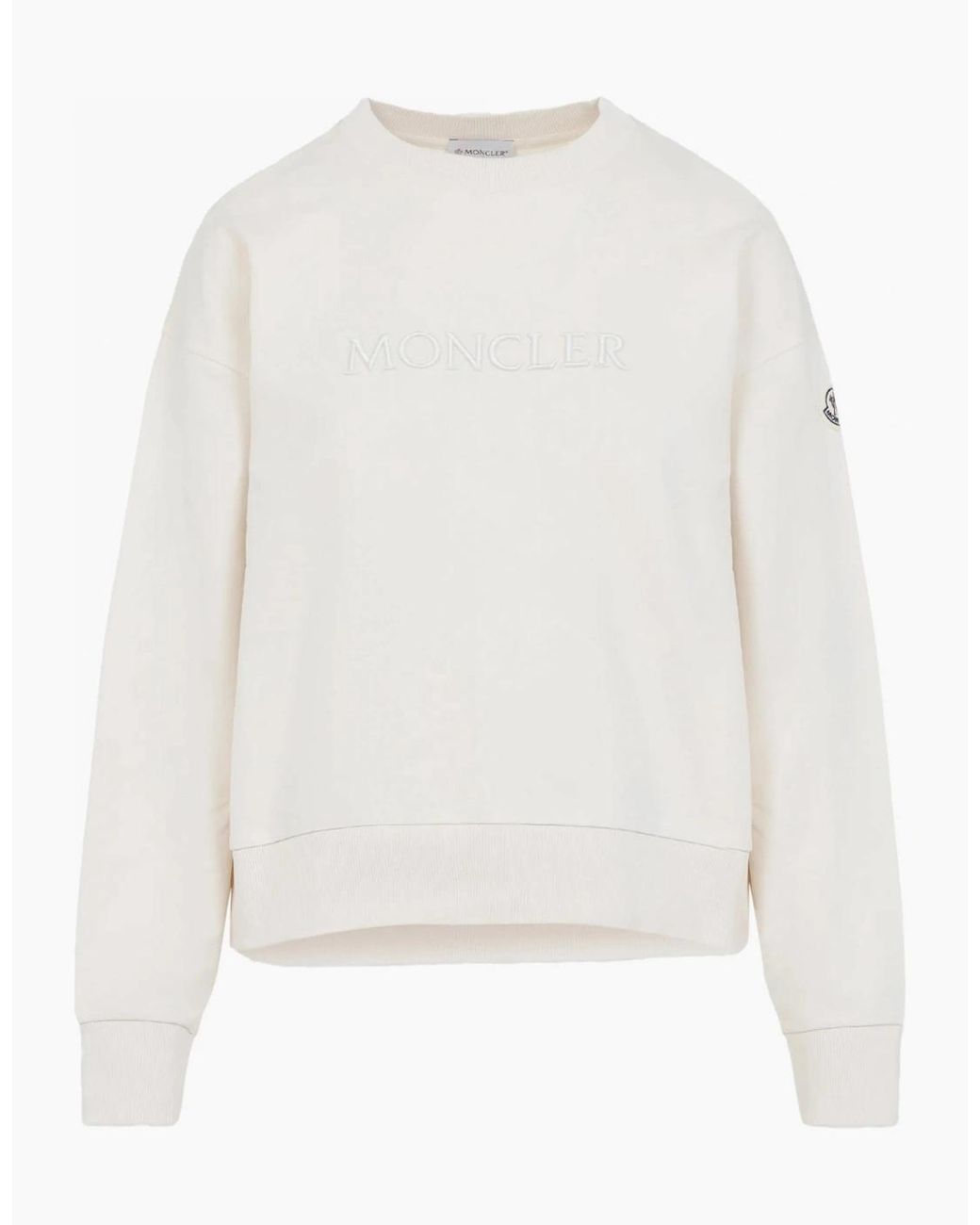 Moncler White Cotton Sweatshirt