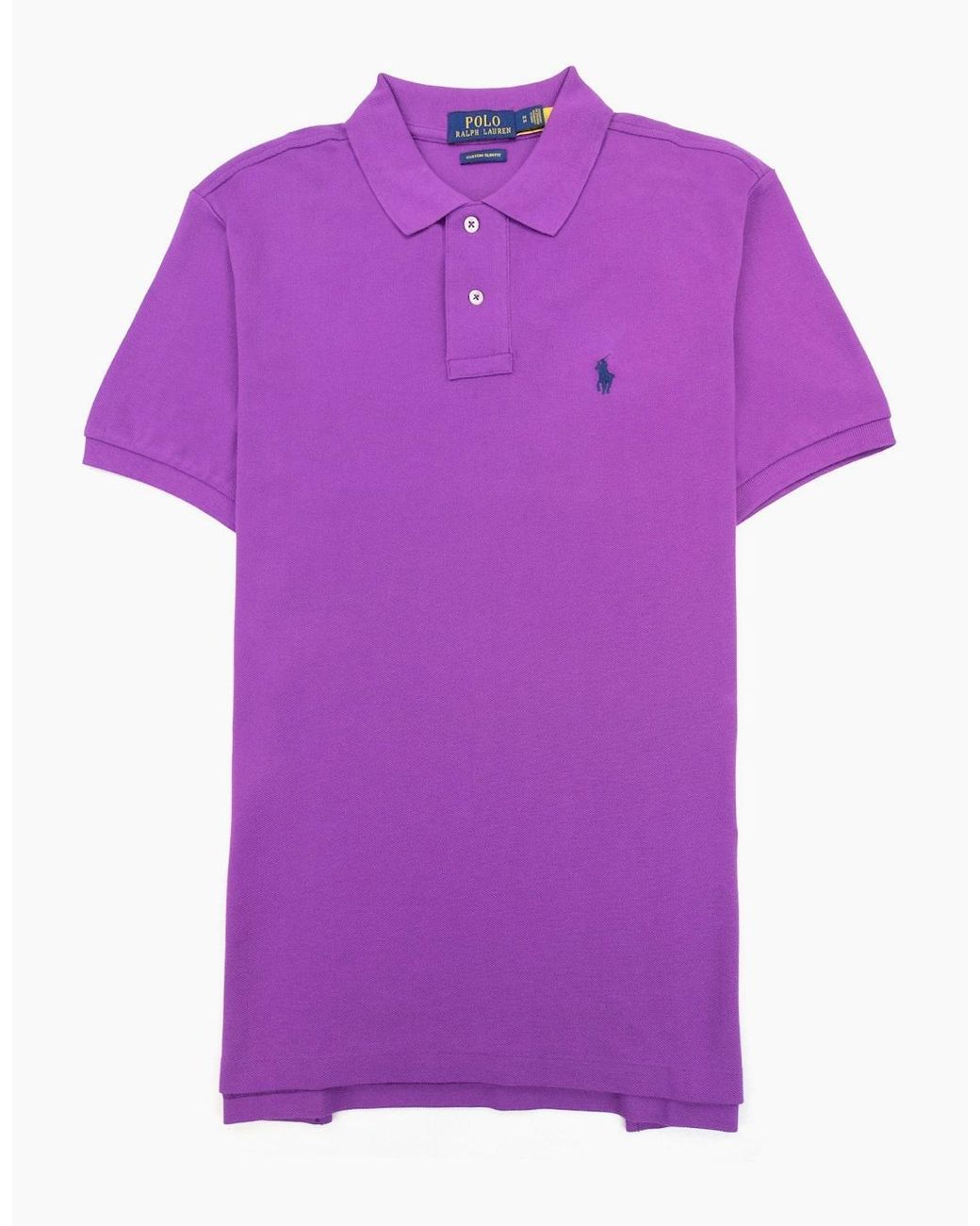Polo Ralph Lauren Purple Custom Slim Fit Polo for men