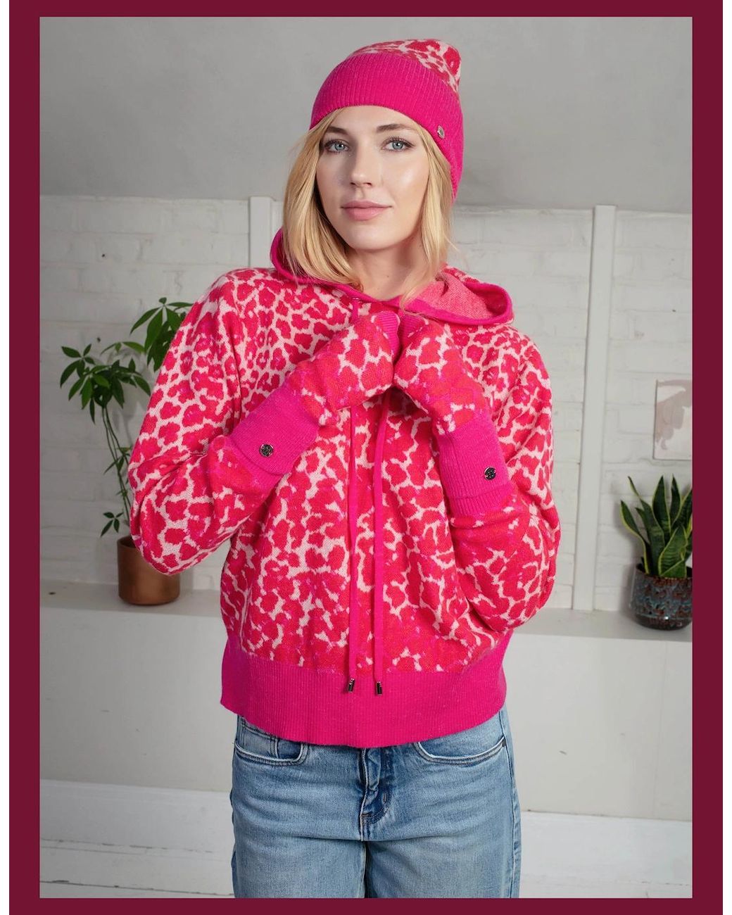 Nooki Design Pink Darcy Leopard Beanie