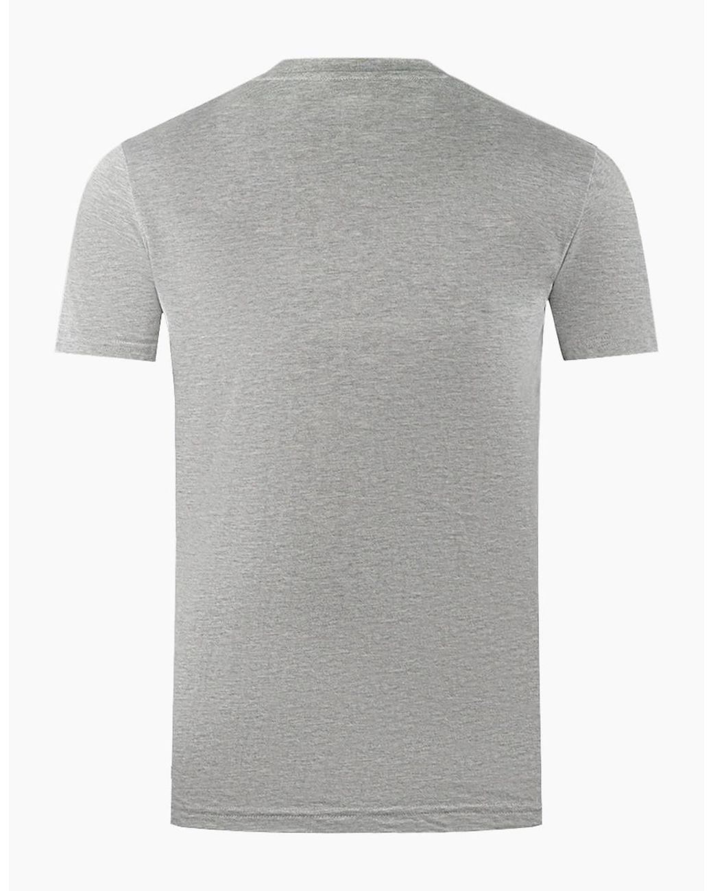 Aquascutum Gray Large Bold London Aldis Brand Logo T-Shirt for men