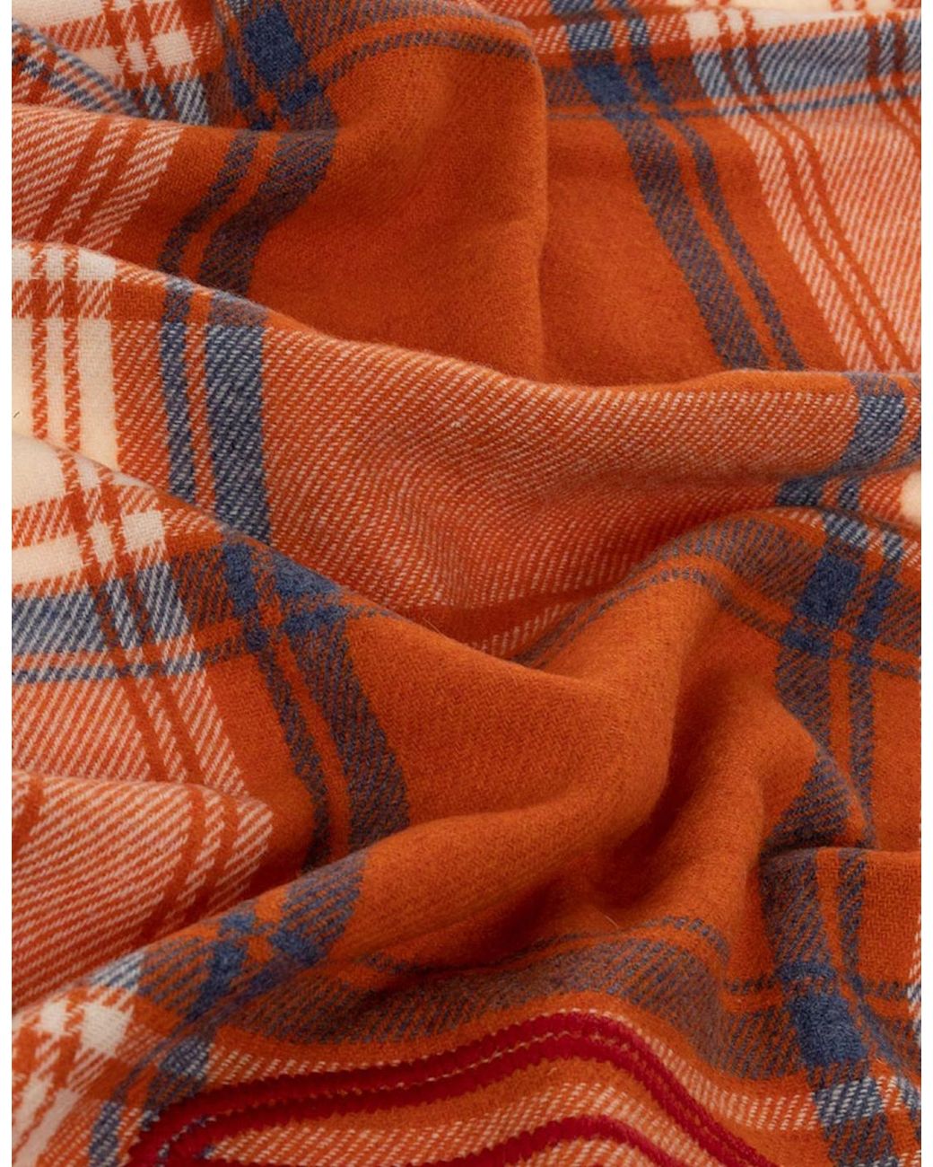 DIESEL Orange S-Ferdie Scarf Check Mufflers Wool Neck for men