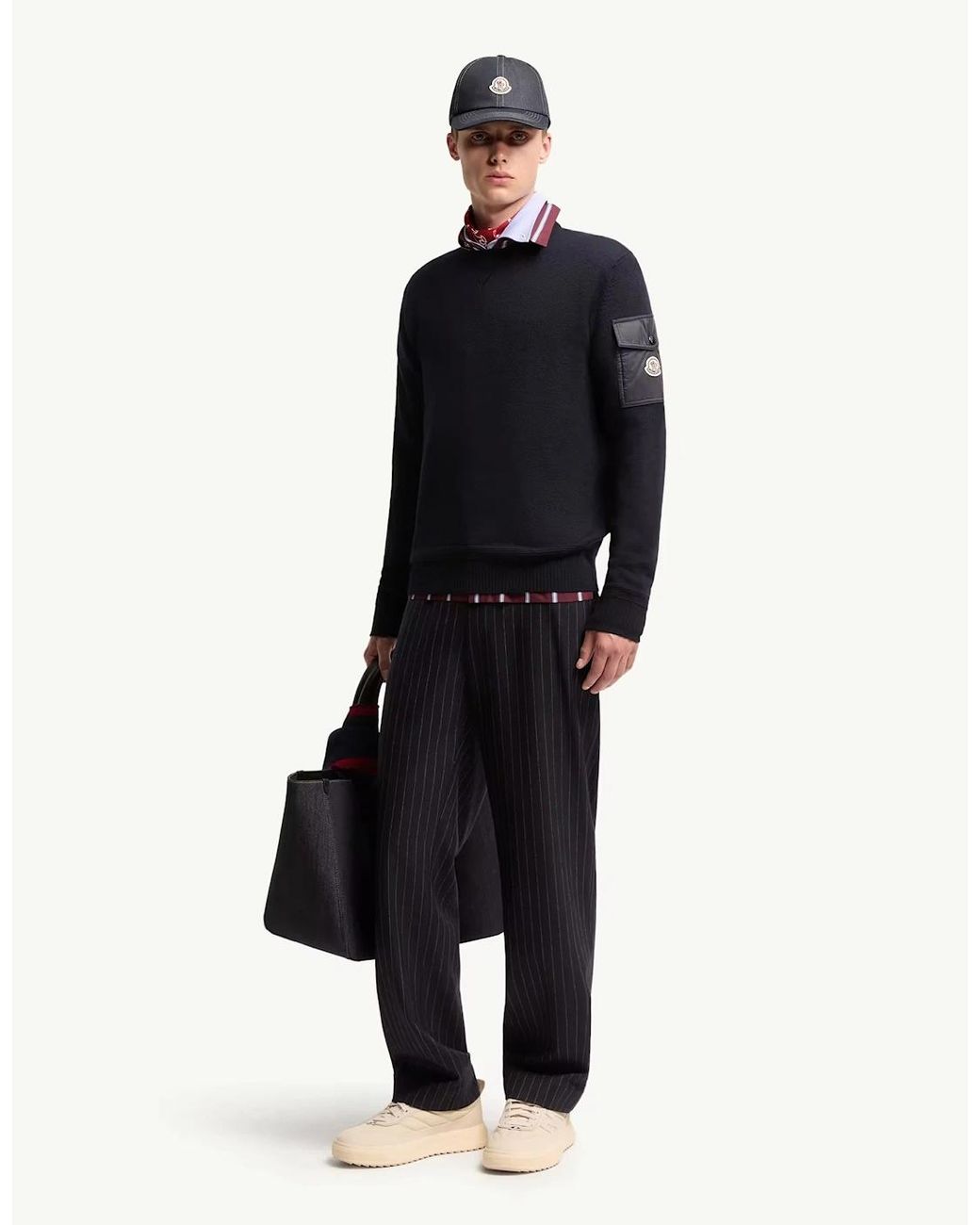 Moncler Blue Sleeve Pocket Sweater for men