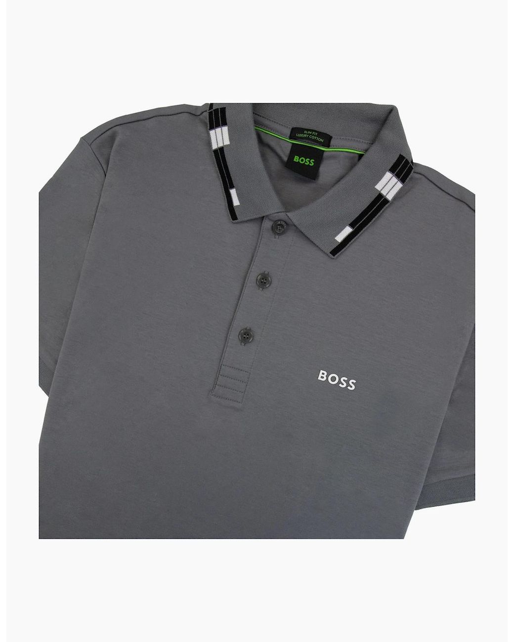 Boss Gray Paule Slim Fit Laxury Cotton Polo 036 for men