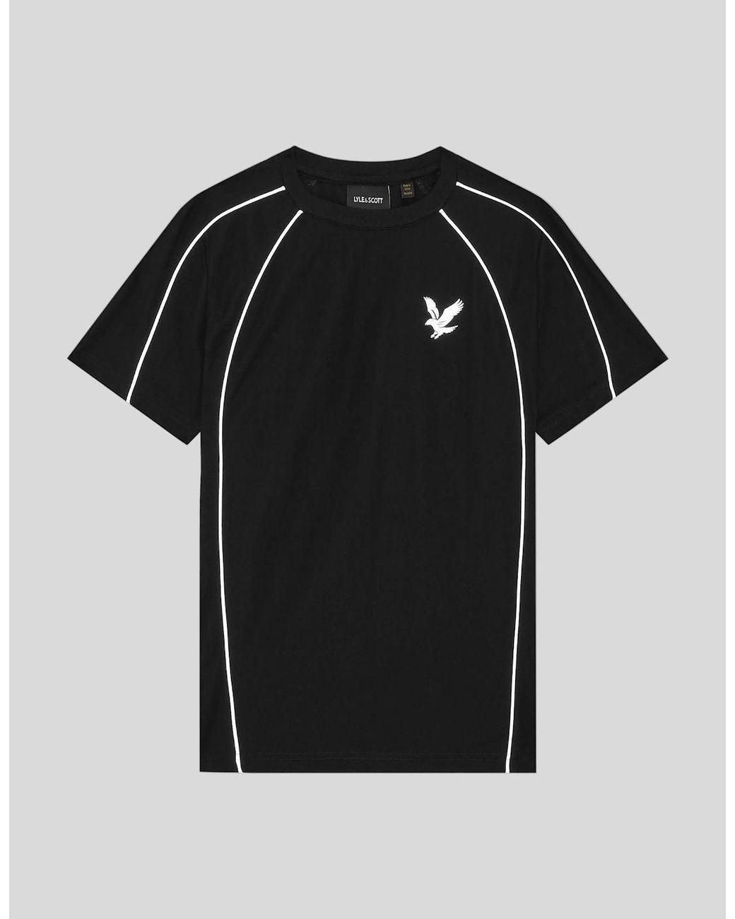Lyle & Scott Black Reflective Piped T-Shirt for men