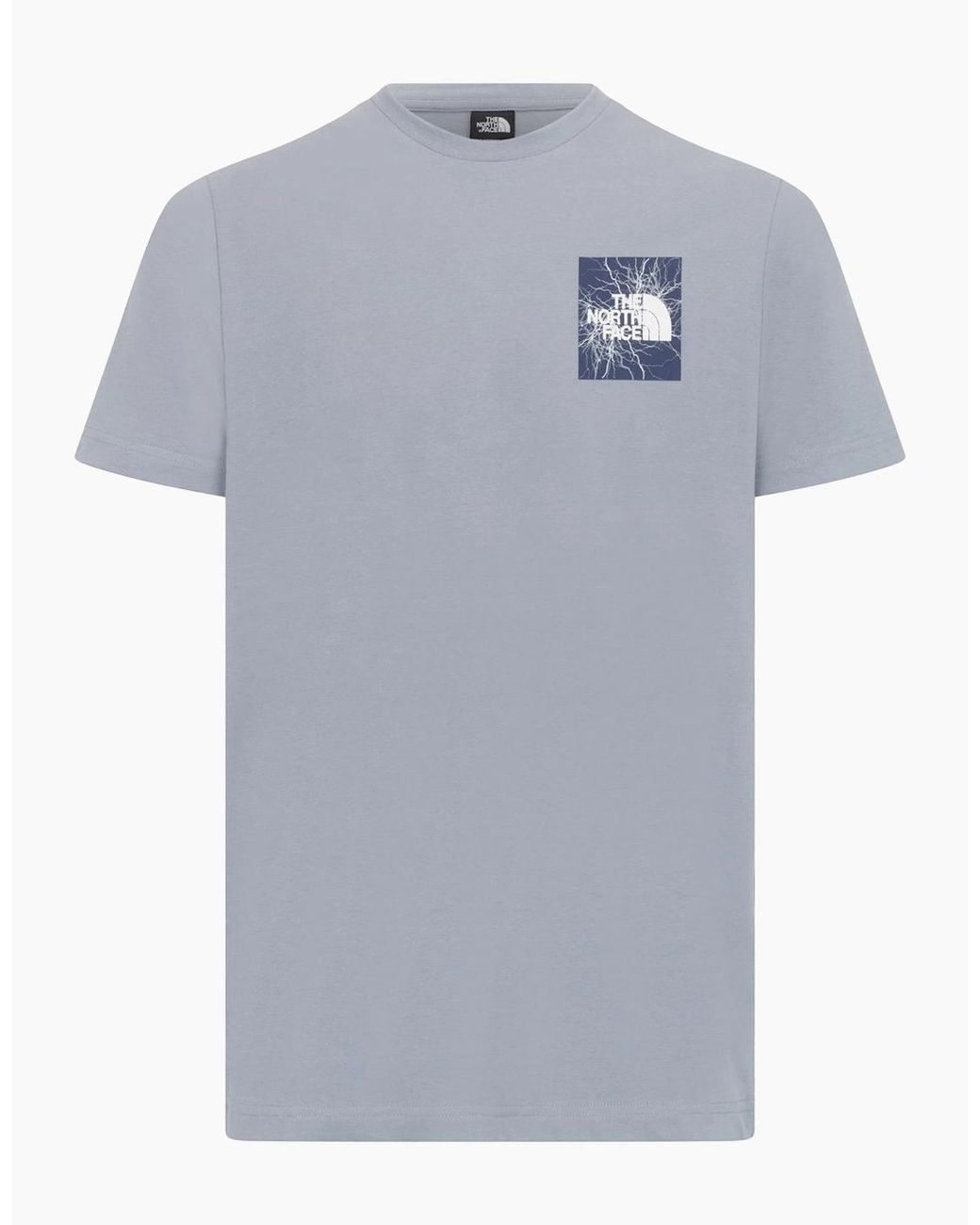 The North Face Gray T Shirts Electric Box Short Sleeve Summer Cotton Tee for men