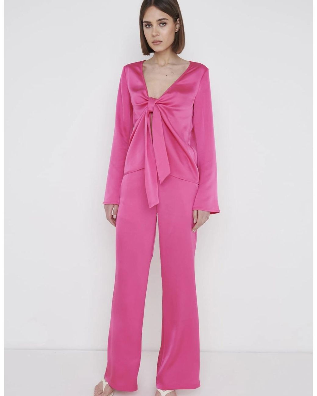 Pretty Lavish Pink Ashley Tie Drape Top