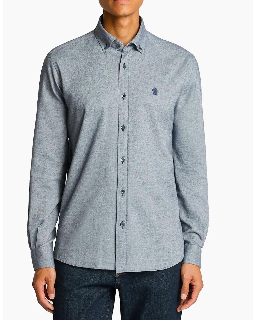 Remus Uomo Blue Tapered Fit Soft Cotton Shirt for men