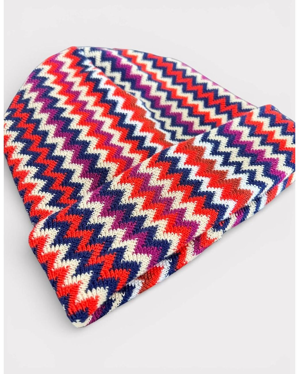 Missoni Red Zigzag Beanie Multi