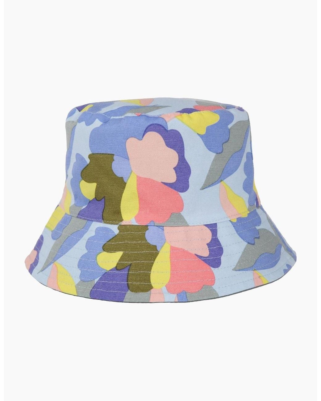 Regatta Blue Ladies Abstract Floral Reversible Bucket Hat