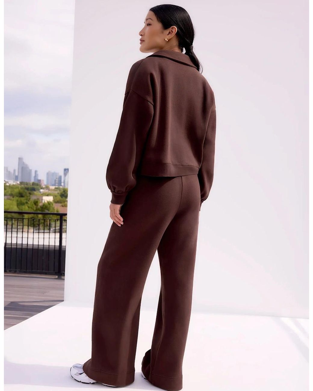 Ro&zo Red Chocolate- Wide-Leg Sweatpants