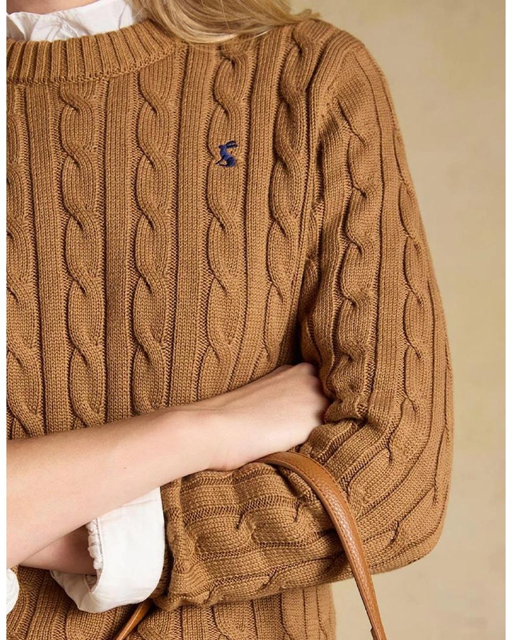 Joules Natural Classic Cable Jumpers Camel