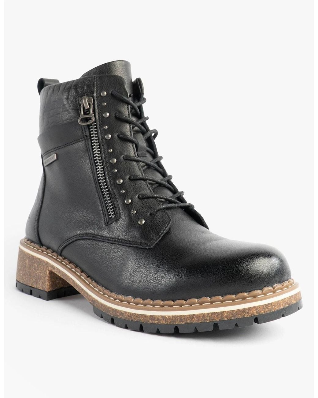 Josef Seibel Black Waylynn 10 Lace Up Ankle Boots