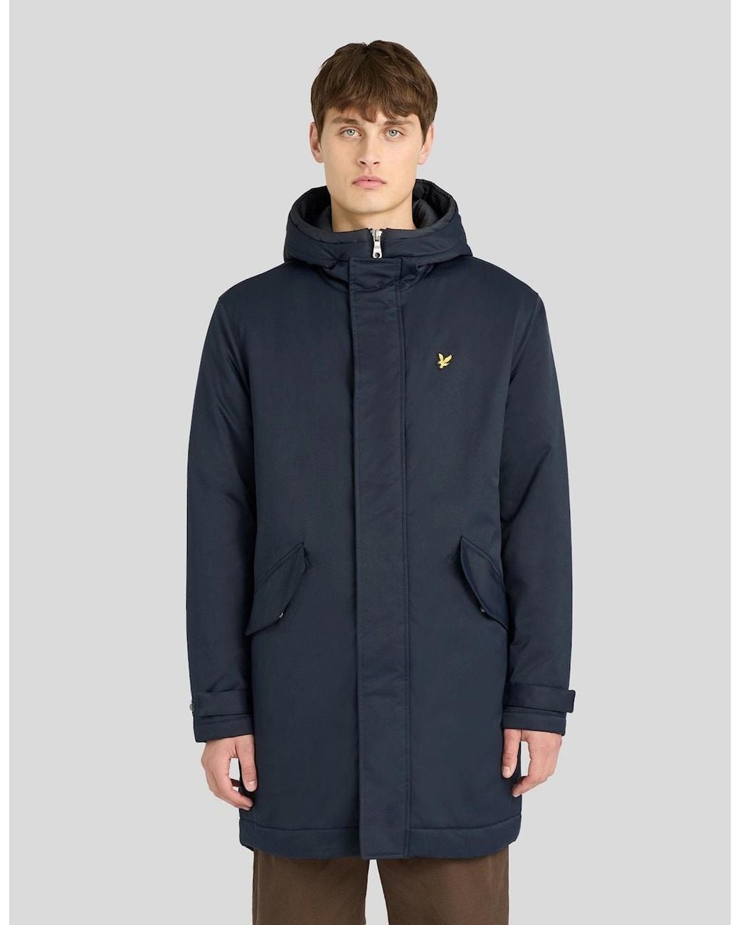 Lyle & Scott Blue Padded Fishtail Parka for men