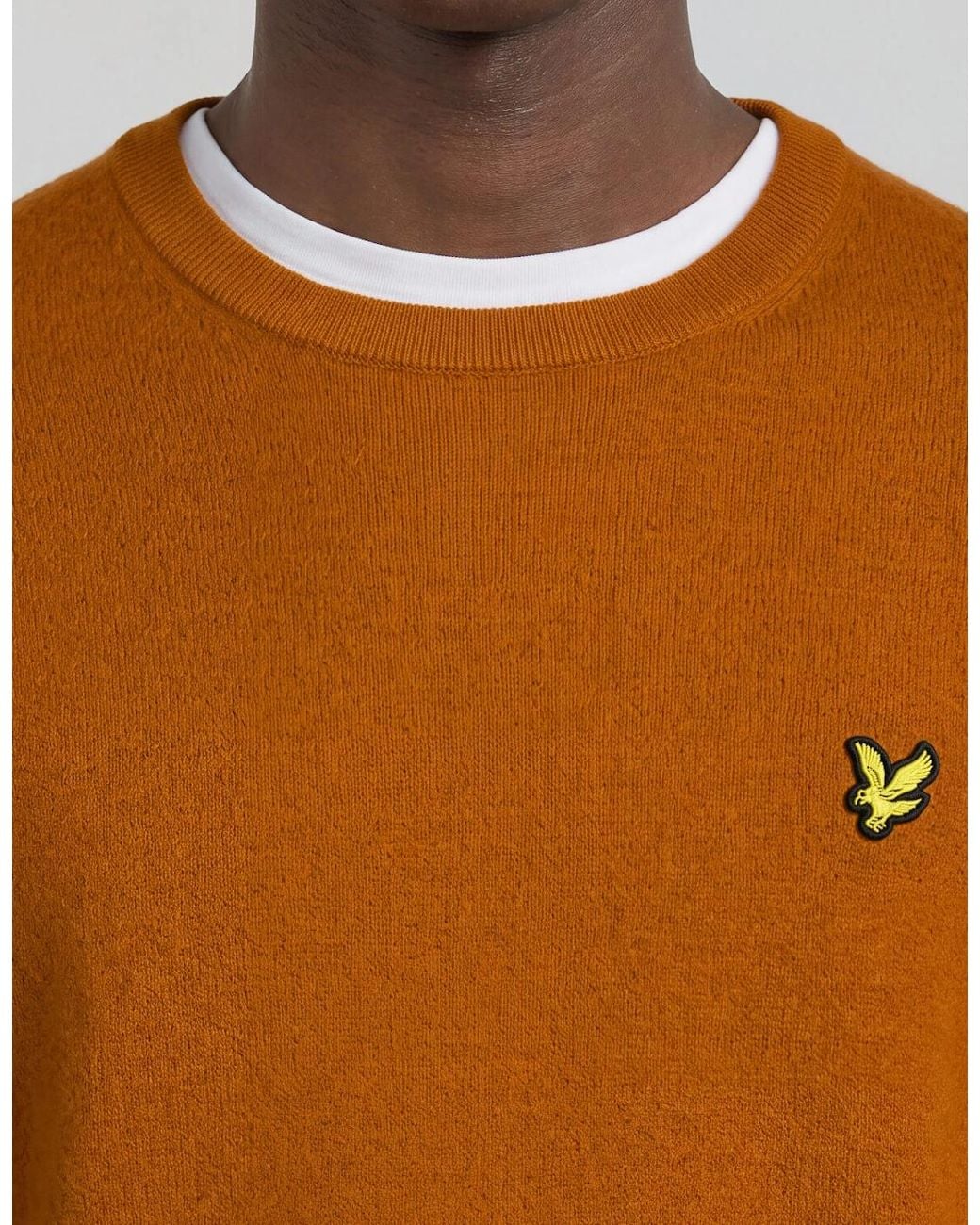 Lyle & Scott Brown Cotton Merino Crew Neck Jumper for men