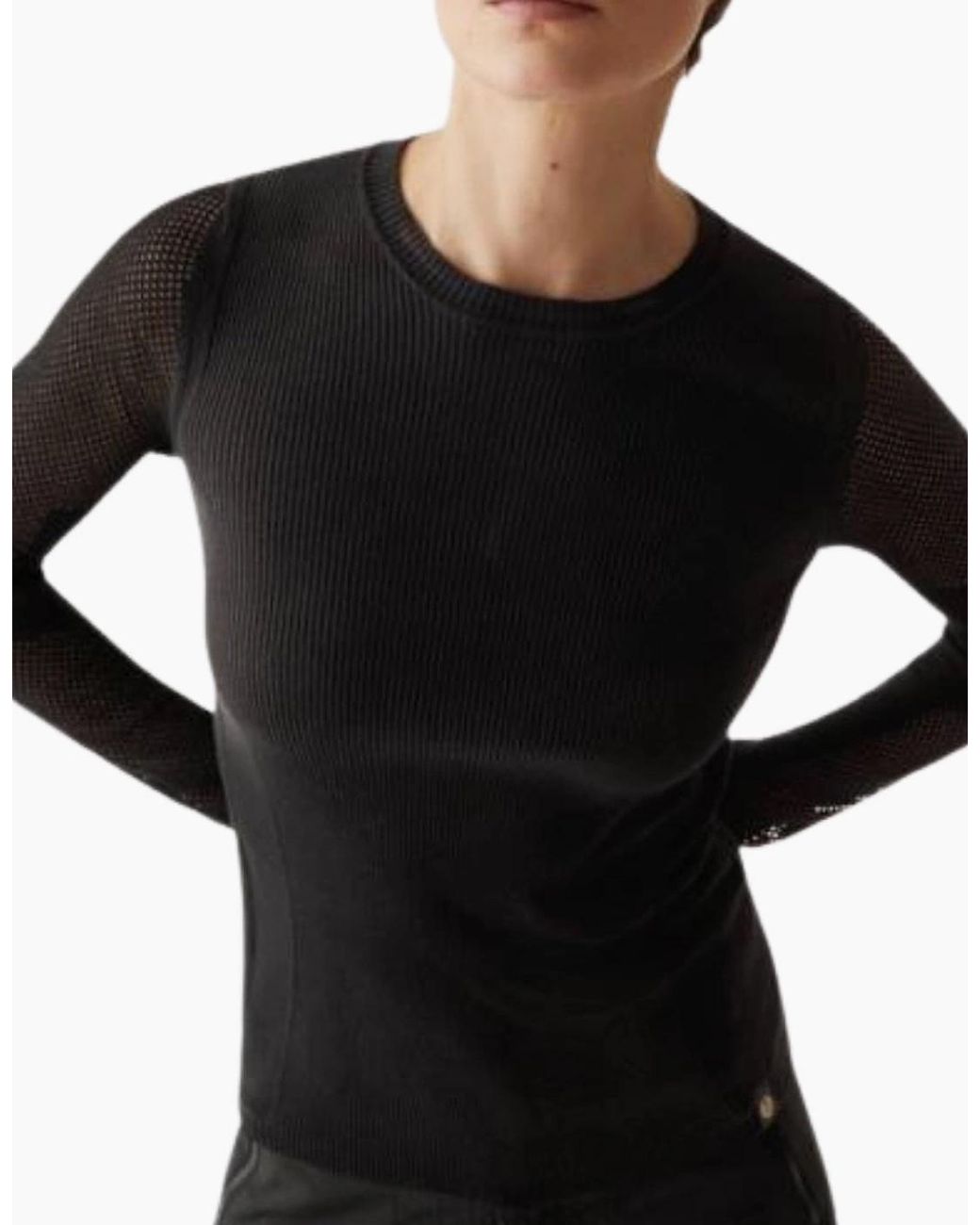 Belstaff Black Kai Crewneck Long Sleeve T-Shirt