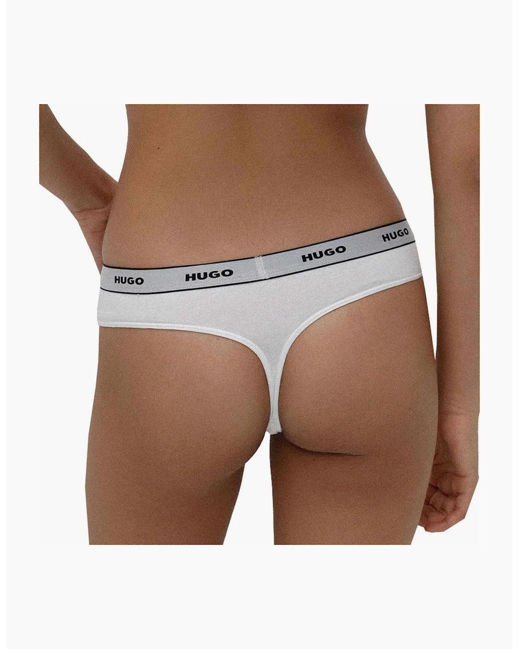 Boss White 3-Pack Classic Logo Thongs