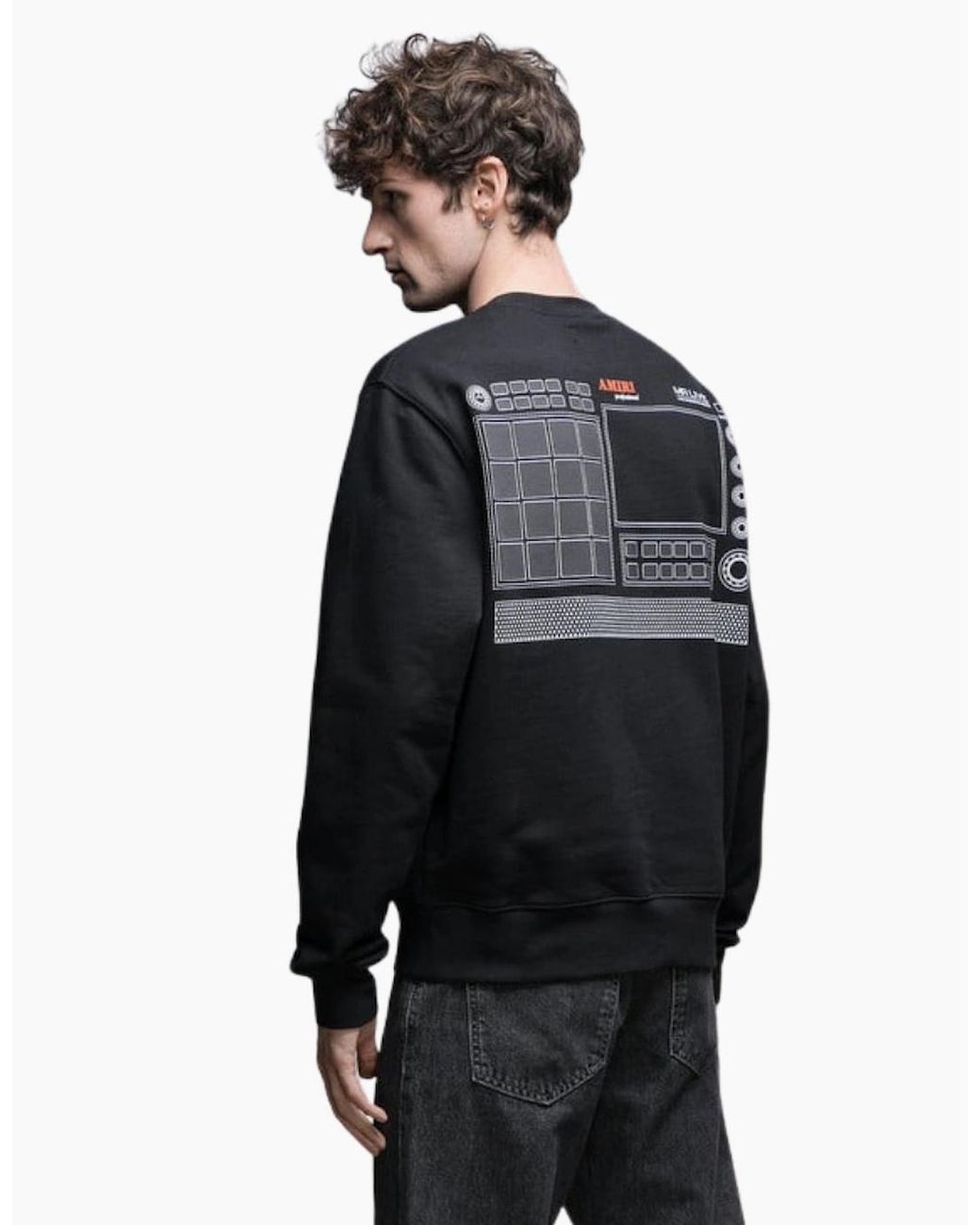 Amiri Black Drum Machine Crewneck Jumper for men