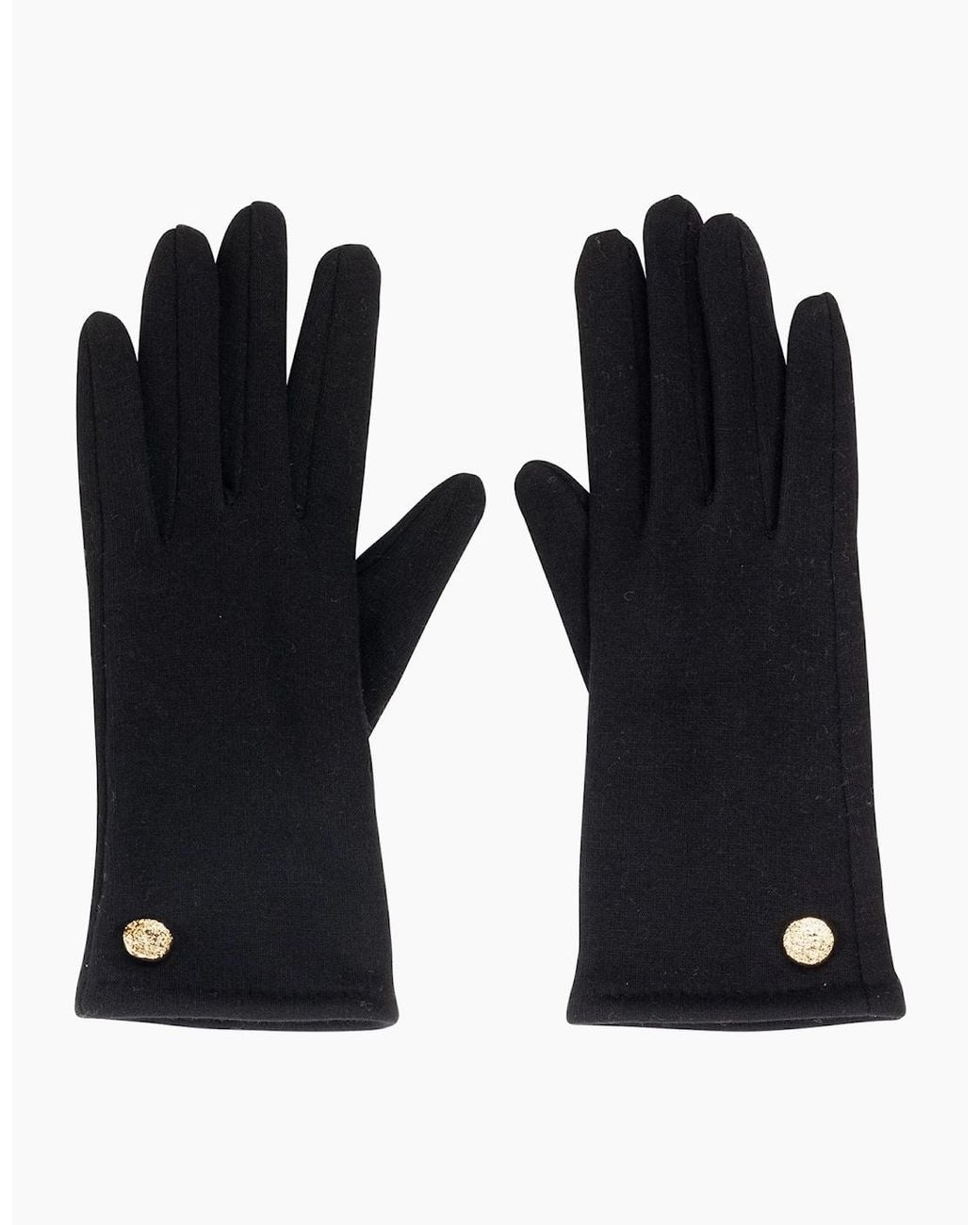 Gini London Black Button Detail Gloves